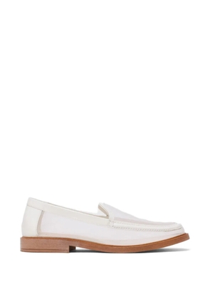 Maje x Blanca Miró leather-trim loafers - White