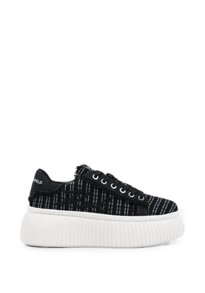 Karl Lagerfeld Kreeper bouclé-knit frayed sneakers - Black