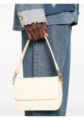 Lacoste monogram-embossed shoulder bag - Neutrals