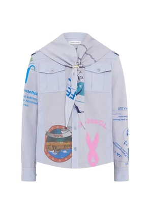 Marine Serre Scout patchwork shirt - Blue