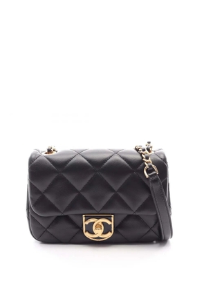 CHANEL Pre-Owned 2021-2026 Mini Quilted Lambskin Side Note Flap crossbody bag - Black