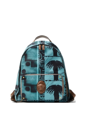 Versace Lou printed-canvas backpack - Blue
