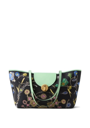 Versace Vivian printed small canvas tote - Black