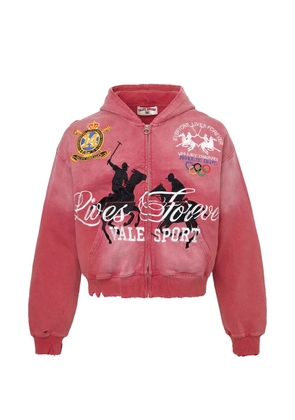 Vale Rockefeller zip-up hoodie - Red