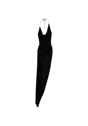 Atlein draped asymmetric gown - Black