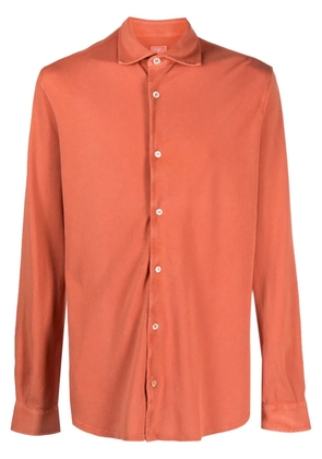 Fedeli chambray spread-collar cotton shirt - Orange