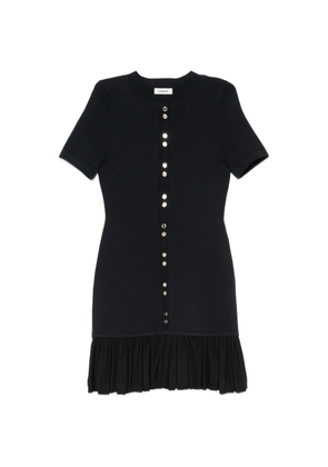 SANDRO ruffle-trim button-detail mini dress - Blue