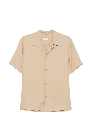 SANDRO shark-collar short-sleeve shirt - Neutrals