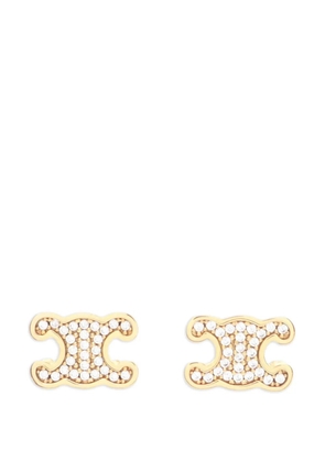 Celine Pre-Owned Triomphe rhinestone gold-tone earrings