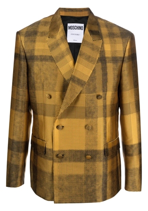 Moschino plaid-check double-breasted blazer - Yellow