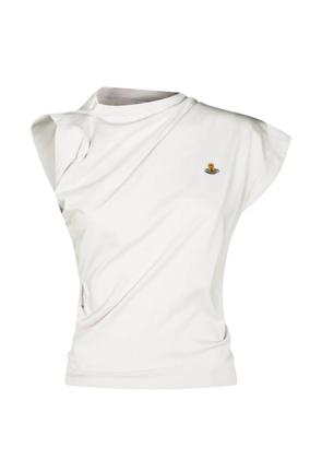 Vivienne Westwood draped embroidered Orb top - Neutrals