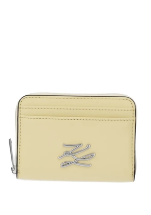 Karl Lagerfeld Small K/Autograph logo-plaque cardholder wallet - Yellow