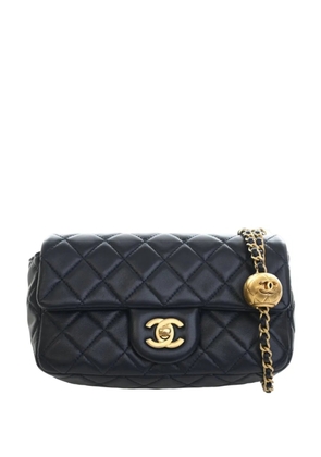 CHANEL Pre-Owned 2020 Mini Rectangular Classic Lambskin Pearl Crush Single Flap crossbody bag - Blue
