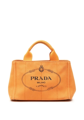 Prada Pre-Owned 2013-2026 Small Canvas Canapa Logo satchel - Orange