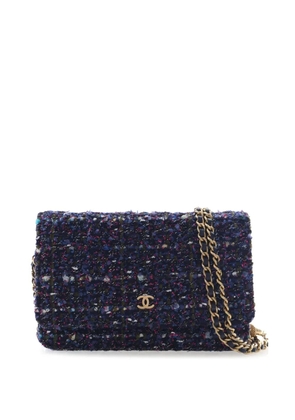 CHANEL Pre-Owned 2018-2019 CC Tweed Charms Wallet On Chain crossbody bag - Blue