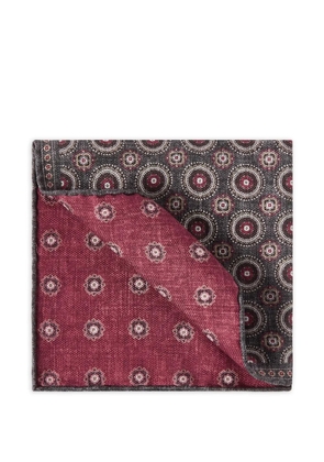 Brunello Cucinelli silk pocket square with medallion design - Grey