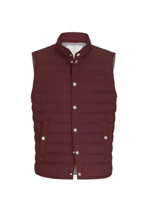 Brunello Cucinelli lightweight techno-fabric down vest - Red