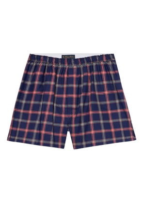 Brooks Brothers tartan-pattern cotton boxer shorts - Blue