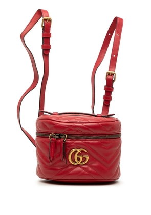 Gucci Pre-Owned 2016-2026 Mini GG Marmont Matelasse Calfskin Round backpack - Red