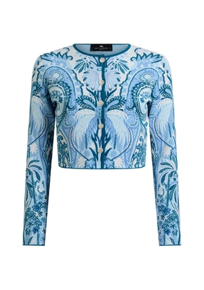 ETRO jacquard cropped cardigan - Blue