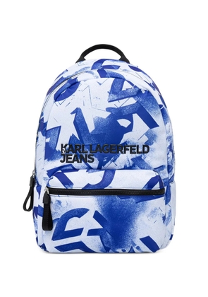 Karl Lagerfeld Jeans graffiti-print logo-patch backpack - White