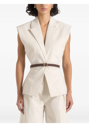Manière De Voir Linda belted wide-shoulder waistcoat - Neutrals