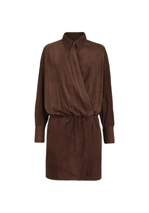 Brunello Cucinelli suede shirt dress - Brown