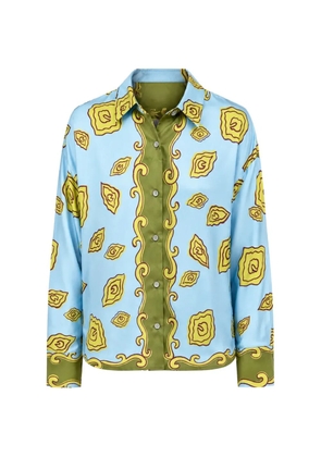 Odeeh Oysters button-down silk shirt - Blue