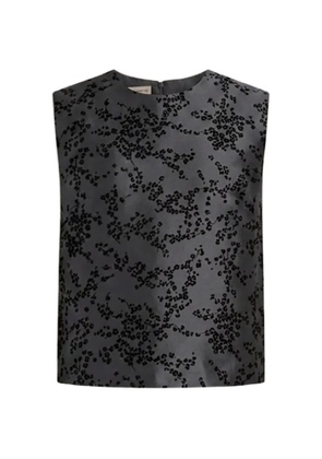 Alberta Ferretti floral-print sleeveless blouse - Grey