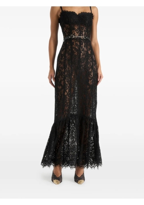 Manière De Voir belted lace maxi dress - Black