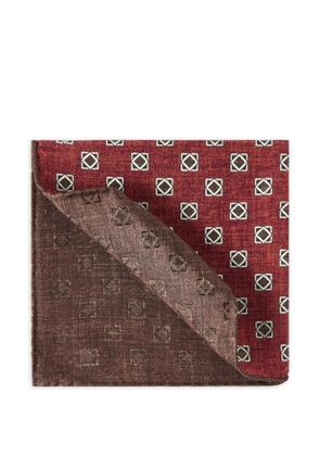 Brunello Cucinelli silk geometric-pattern pocket square - Red