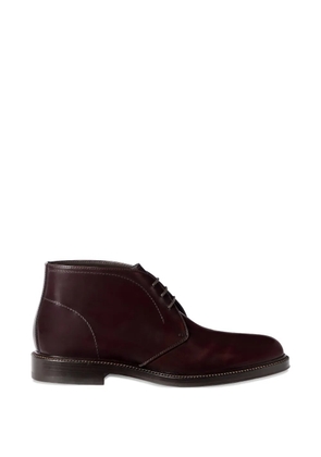 Brunello Cucinelli polished-calfskin chukka boots - Red