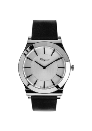Ferragamo guilloch-pattern 41mm watch - Silver