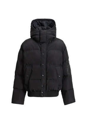 Balmain padded nylon and leather jacket - Black