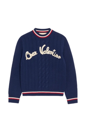 Valentino Garavani embroidered wool sweater - Blue