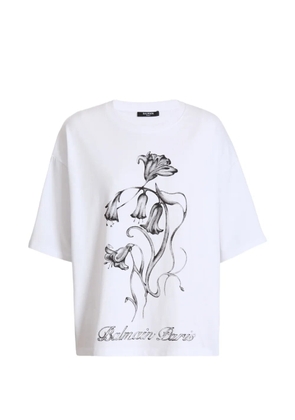 Balmain printed Balmain flower T-shirt - White