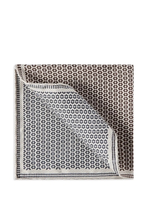 Brunello Cucinelli silk geometric-pattern pocket square - Brown