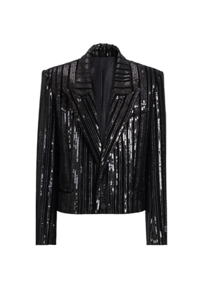 Balmain cropped sequin velvet jacket - Black