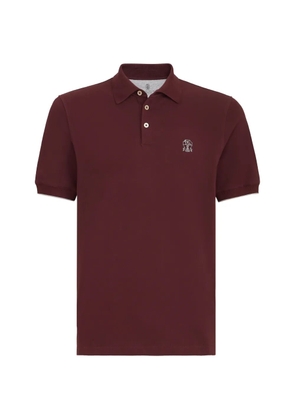 Brunello Cucinelli cotton-piqué polo shirt with logo - Red