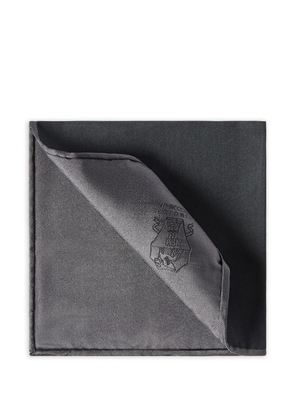 Brunello Cucinelli logo-print pocket square - Grey