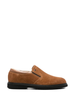 JOHN HARRISON shearling-lined suede loafers - Brown