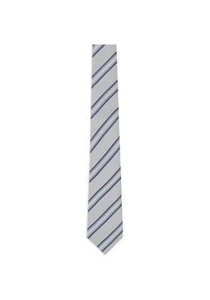 Brunello Cucinelli diagonal-stripe silk tie - Grey