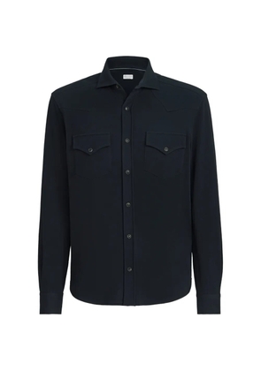 Brunello Cucinelli cotton-piqué western shirt - Blue
