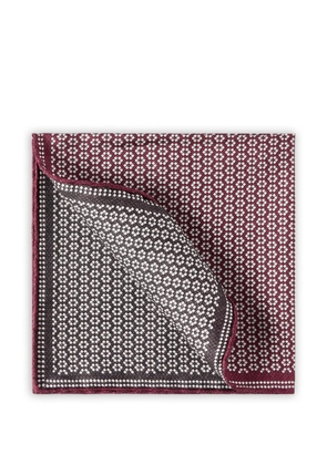 Brunello Cucinelli silk geometric-pattern pocket square - Red