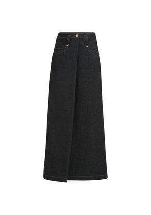 Brunello Cucinelli No-fade denim five-pocket skirt with Monili - Black