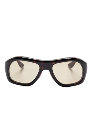 Port Tanger geometric-frame sunglasses - Brown