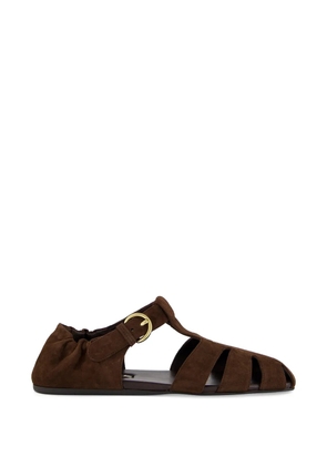 Miu Miu Fisherman suede flat sandals - Brown