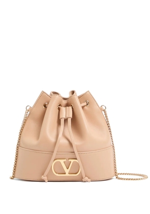 Valentino Garavani mini VLogo Signature bucket bag in nappa leather - Pink