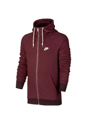 Nike logo-embroidered zip-up hoodie