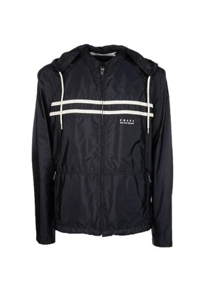 Prada stripe-detail hooded jacket - Blue